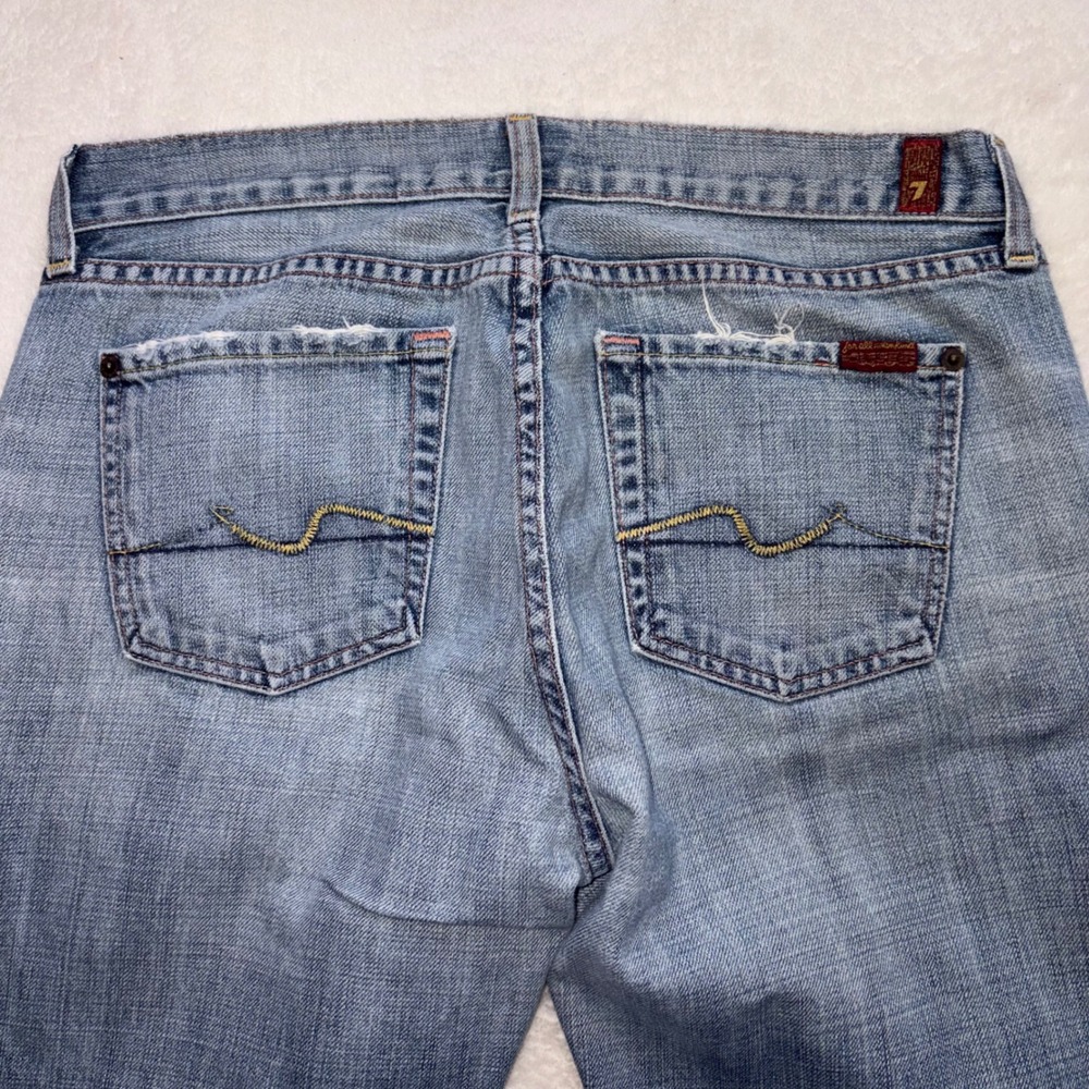 7 FOR ALL MANKIND Jeans Mens 30 Blue Bootcut Distressed USA T520061U-G-061U 29in - Picture 12 of 15